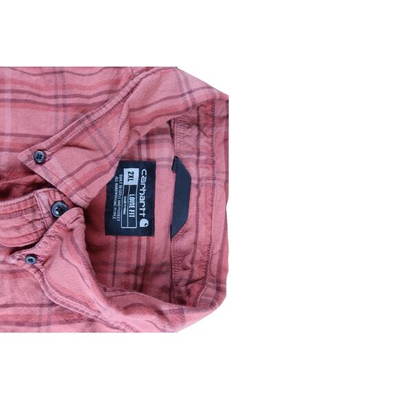 Carhartt Red Plaid Button Up Shirt Men's 2XL - Picture 5 of 5
